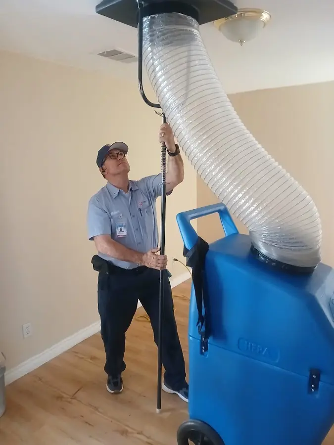 HVAC Installation technician using HEPA equipment in Long Hill